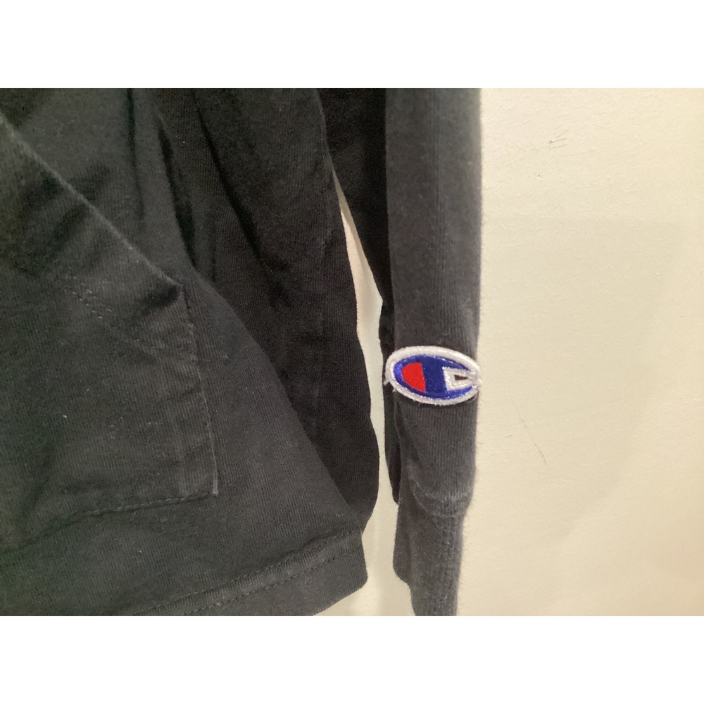 Champion Mens Black Script Logo Pullover Hoodie Sweatshirt XL Authentic Athletic - Picture 3 of 5
